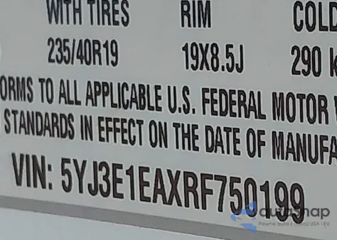 2024 Tesla Model 3 Long Range Dual Motor All-Wheel Drive/Rear-Wheel Drive from USA, damaged, VIN 5YJ3E1EAXRF750199